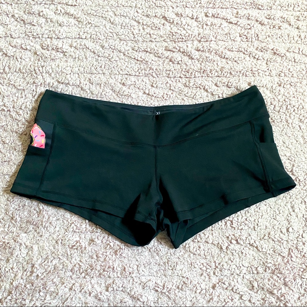 Feed Me Fight Me Short Workout Shorts w/ Donut